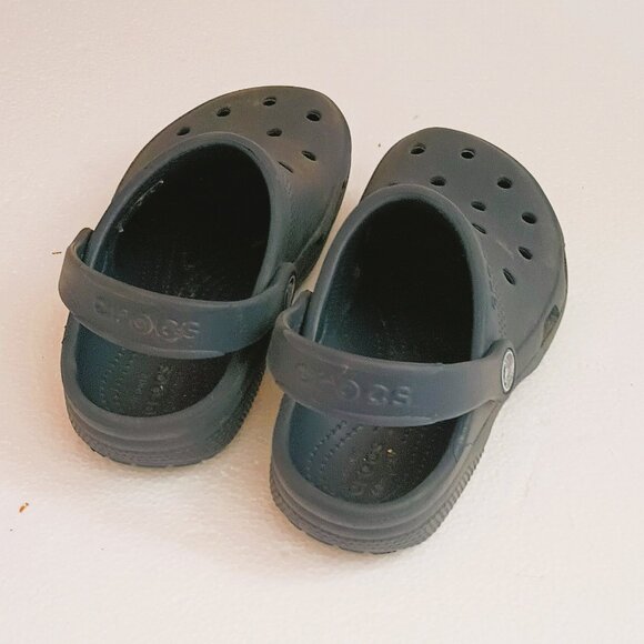 Crocs Kids Charcoal Classic Clogs 13 Unisex Slip On Sandals - Picture 4 of 8
